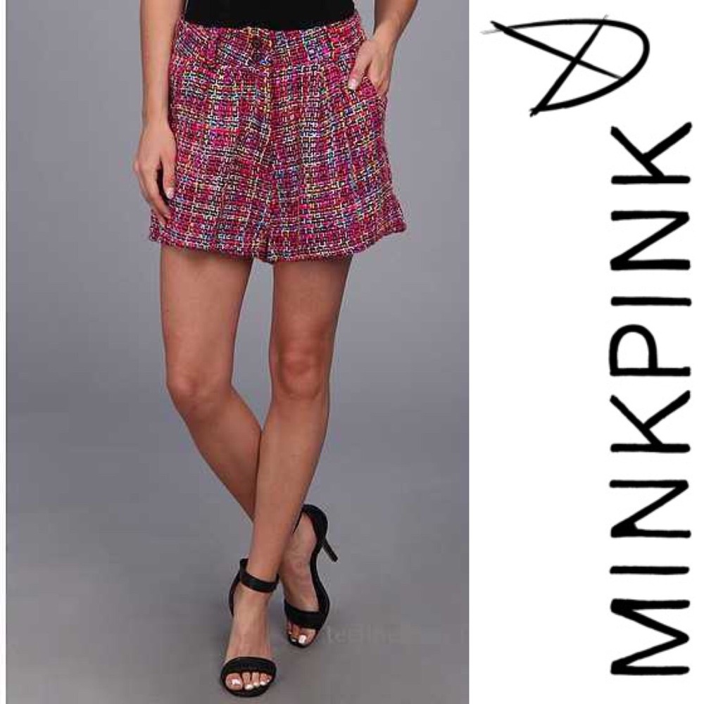 MINKPINK Multicolor Tweed Shorts